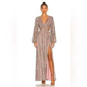 NWOT! House of Harlow 1960 x REVOLVE Jerri Maxi Dress in Metallic Multi